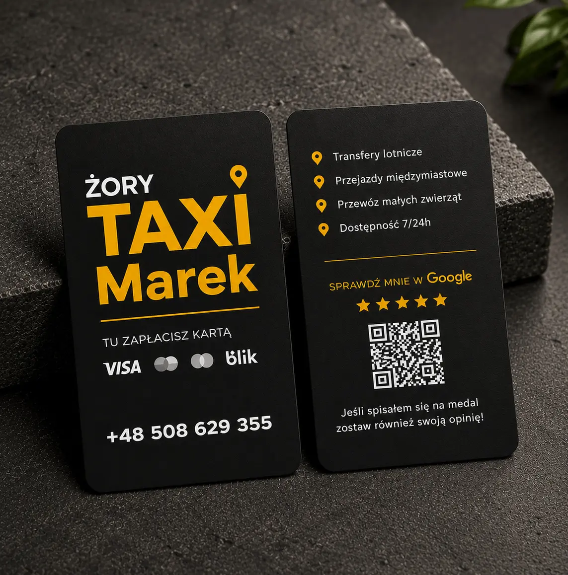 Projekt wizytówek + logo — projekt graficzny