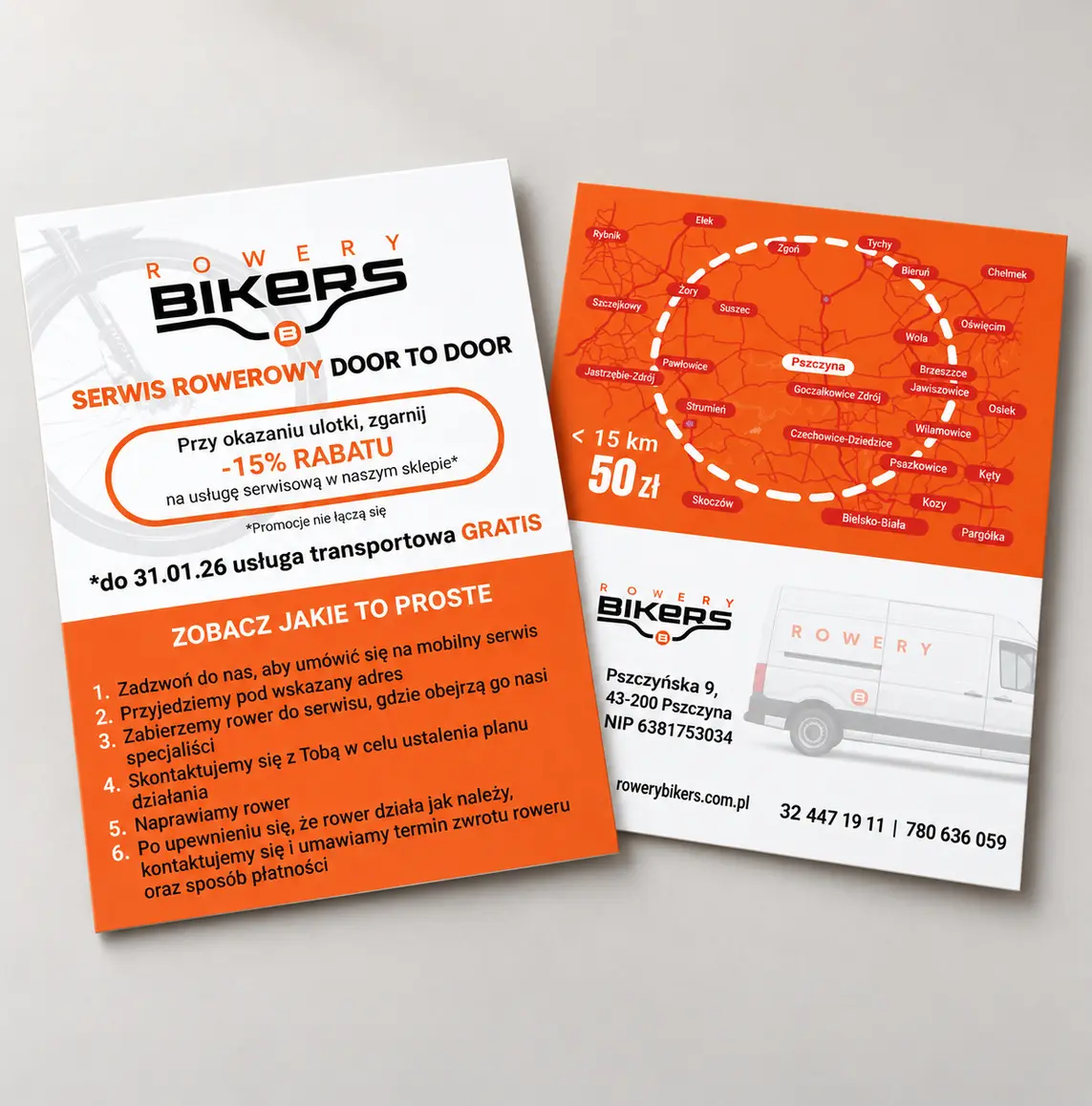 Wydruk ulotek dla Bikers — realizacja reklamy tradycyjnej